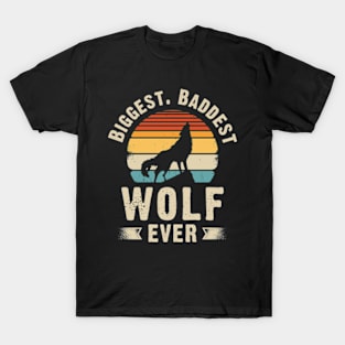 Biggest Baddest Wolf Ever Funny Vintage T-Shirt